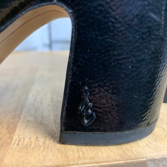 Sam Edelman Hilty 2 Boot 7.5 Black Patent Leather Pointed Toe Block Heel Booties - Picture 6 of 16